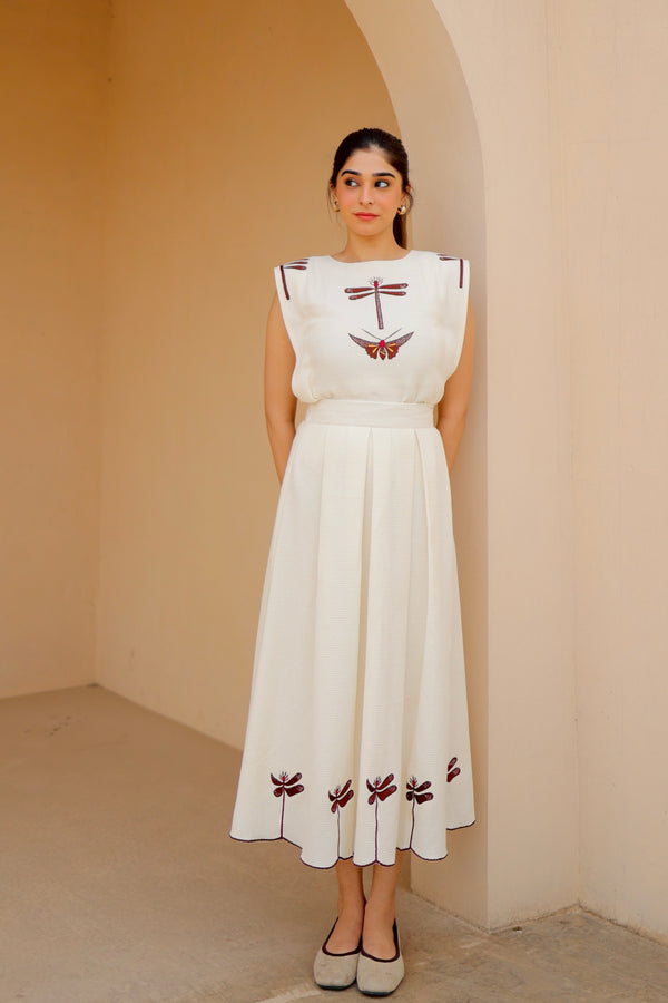 Ivory Grace Embroidered Skirt Set