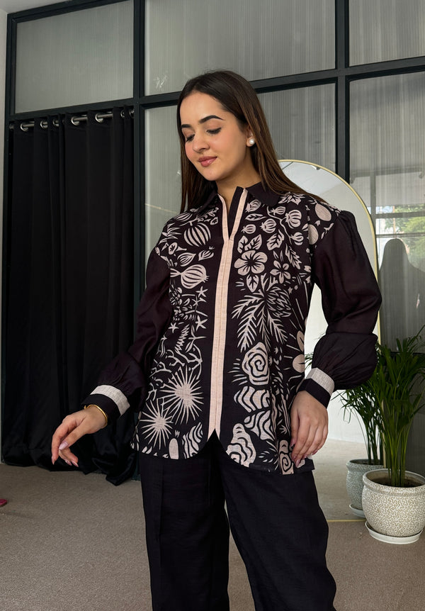 Black Abstract Co Ord Set