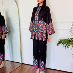 Colorful Black Kurta Set