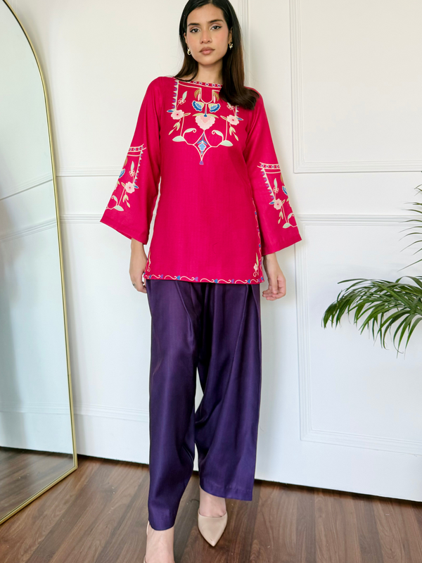 Pink & Purple Farshi Salwaar Set