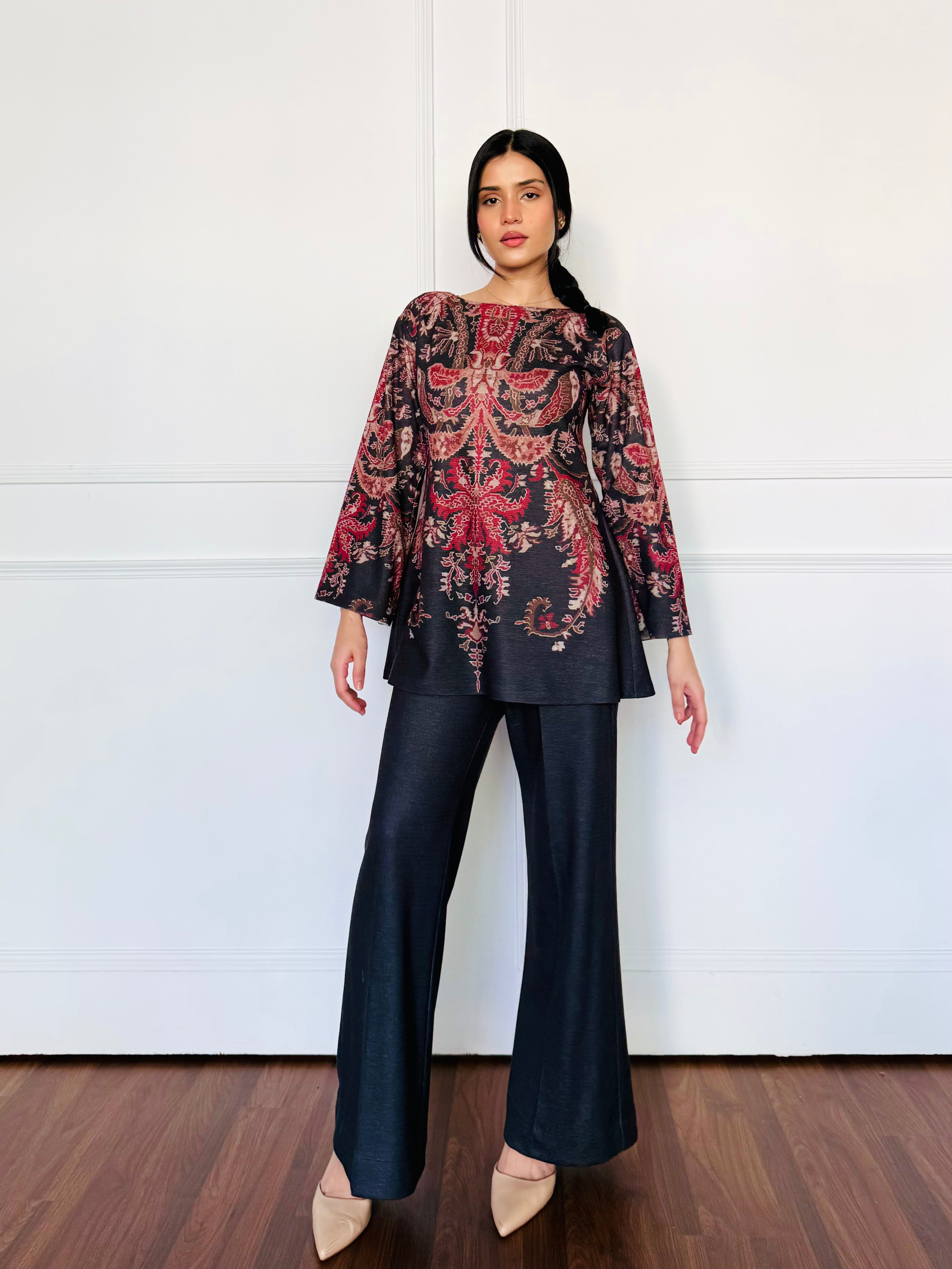 Black Paisley Woollen Co-ord Set