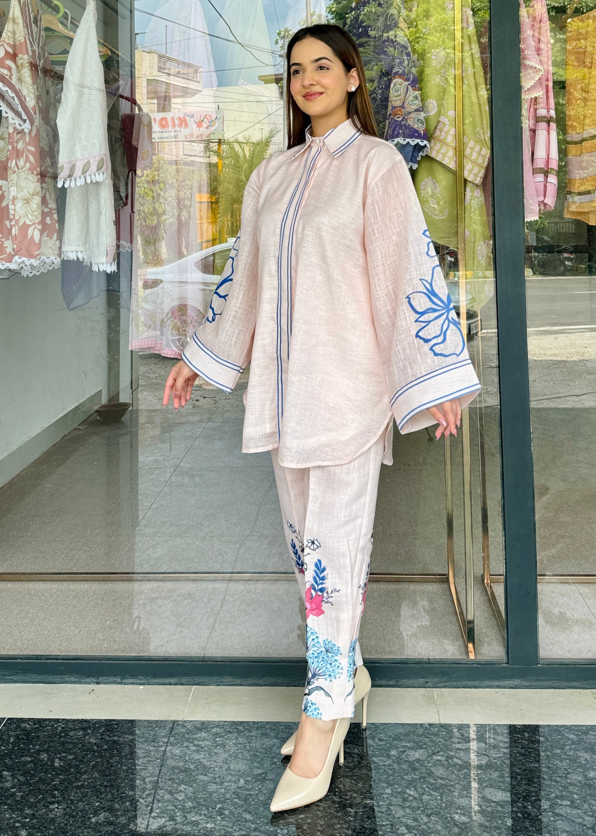 Noor E Beige Pakistani Kurta Set Pakistani Kurta Set For Women