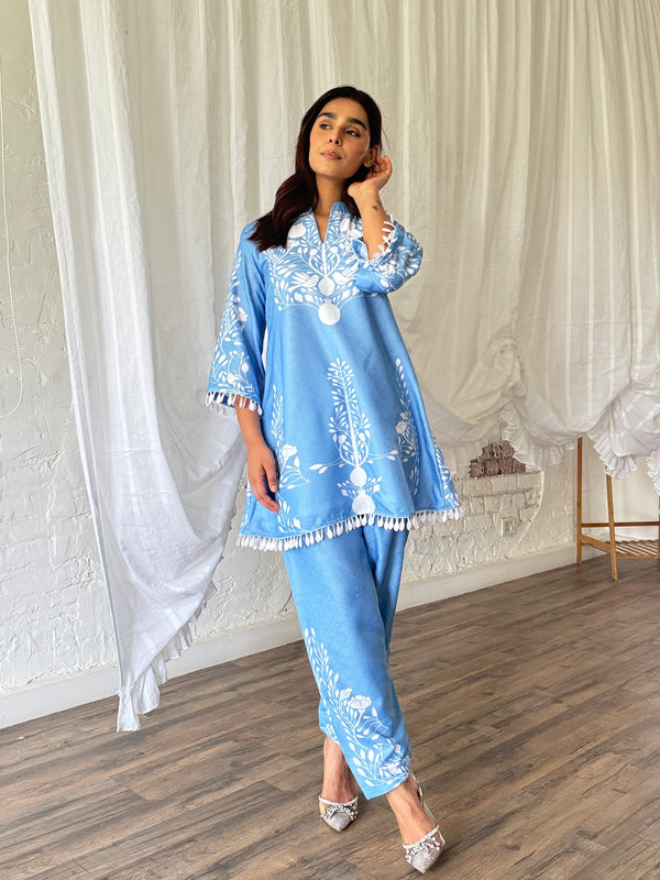 Effortless Blue  Kurta Set