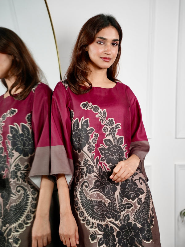Red Mirage Kurta Set