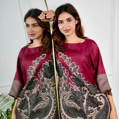 Red Mirage Kurta Set