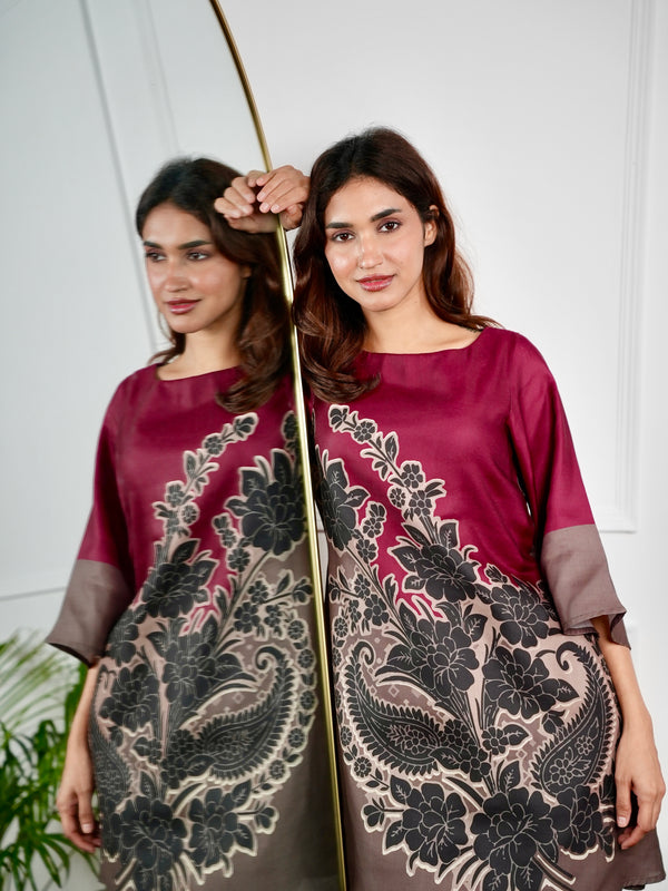 Red Mirage Kurta Set