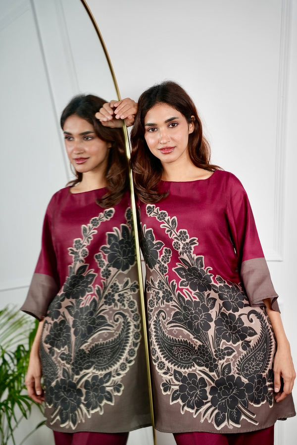 Red Mirage Kurta Set