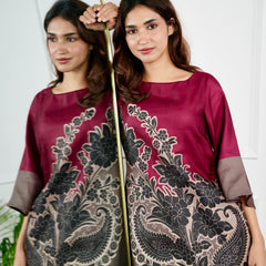 Red Mirage Kurta Set