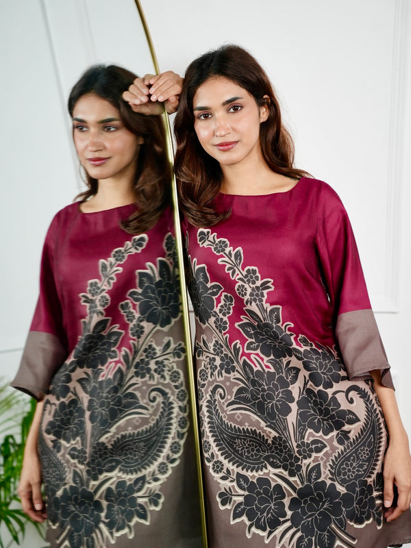 Red Mirage Kurta Set