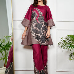 Red Mirage Kurta Set