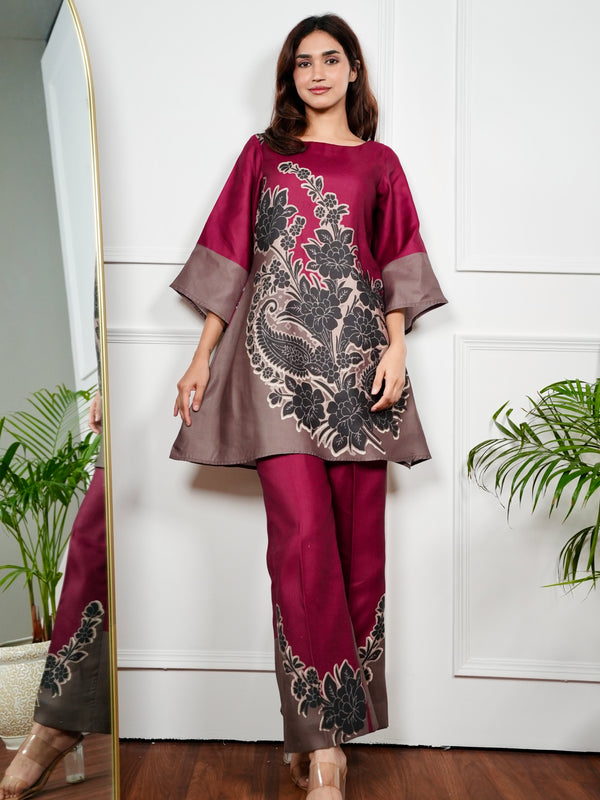 Red Mirage Kurta Set