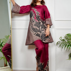 Red Mirage Kurta Set