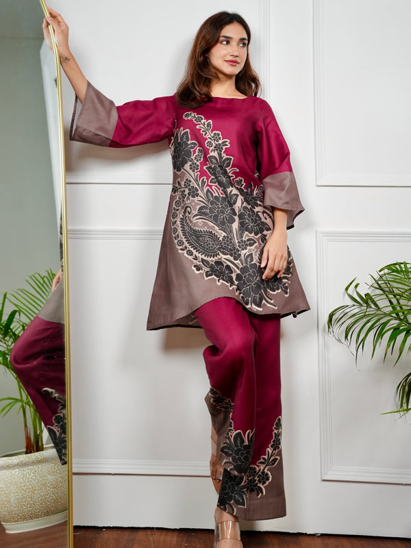 Red Mirage Kurta Set