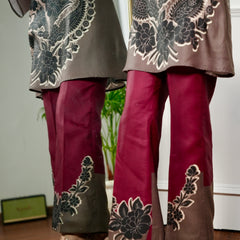 Red Mirage Kurta Set
