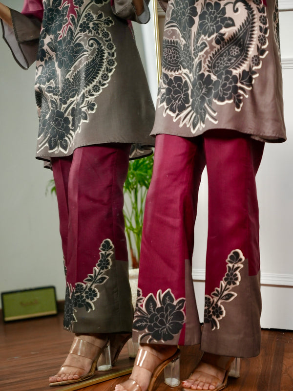 Red Mirage Kurta Set