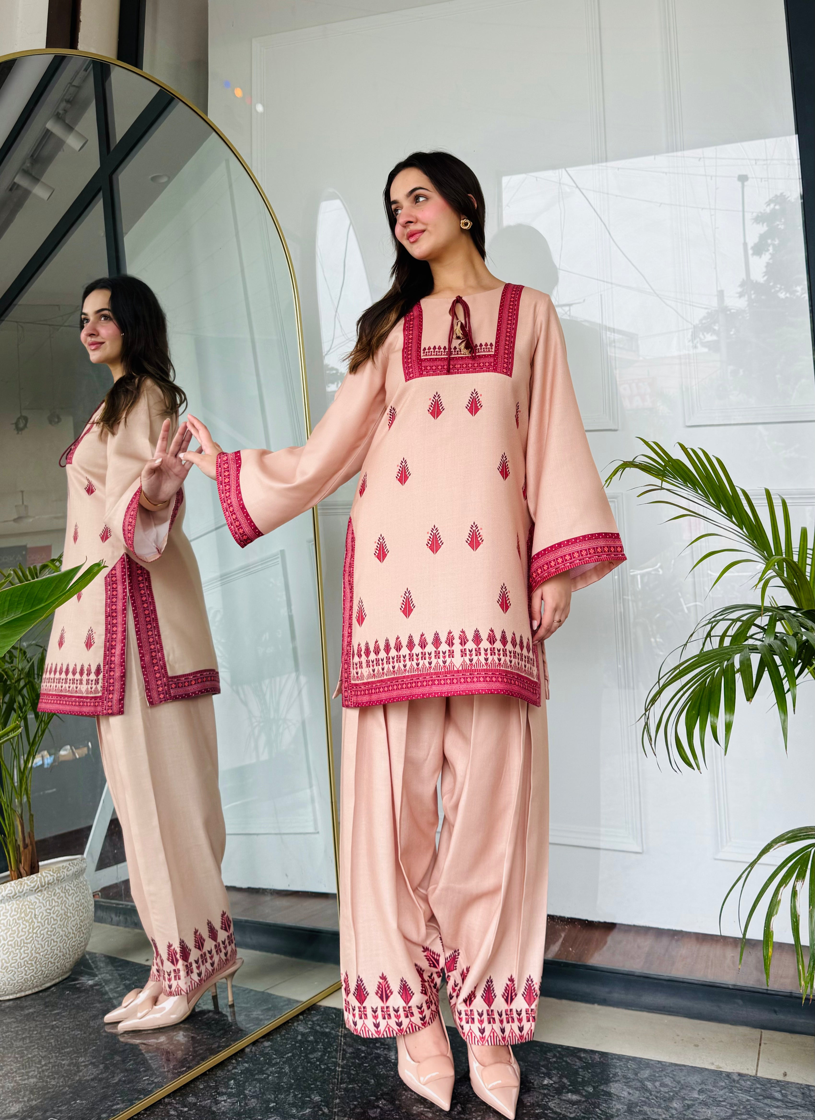 Beige Royale Farshi Salwaar Set