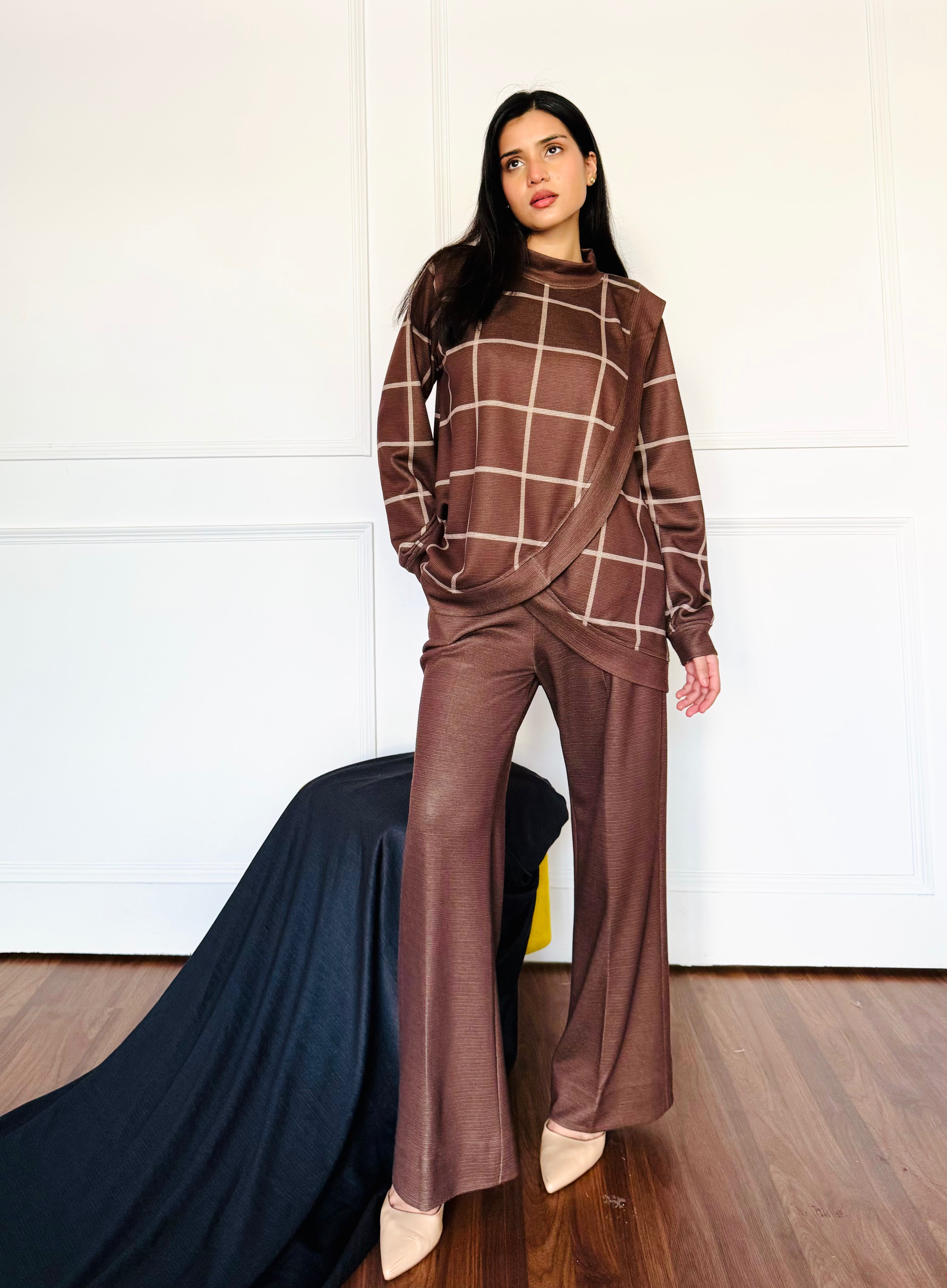 Autumn Check Woollen Co-ord Set