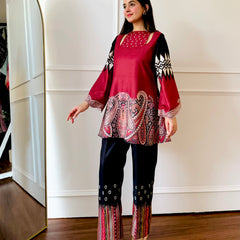 Red & black Paisley Co-ord Set