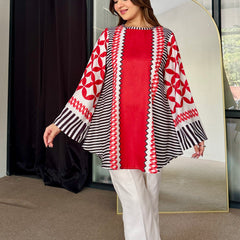 Red White Winter Kurta Set