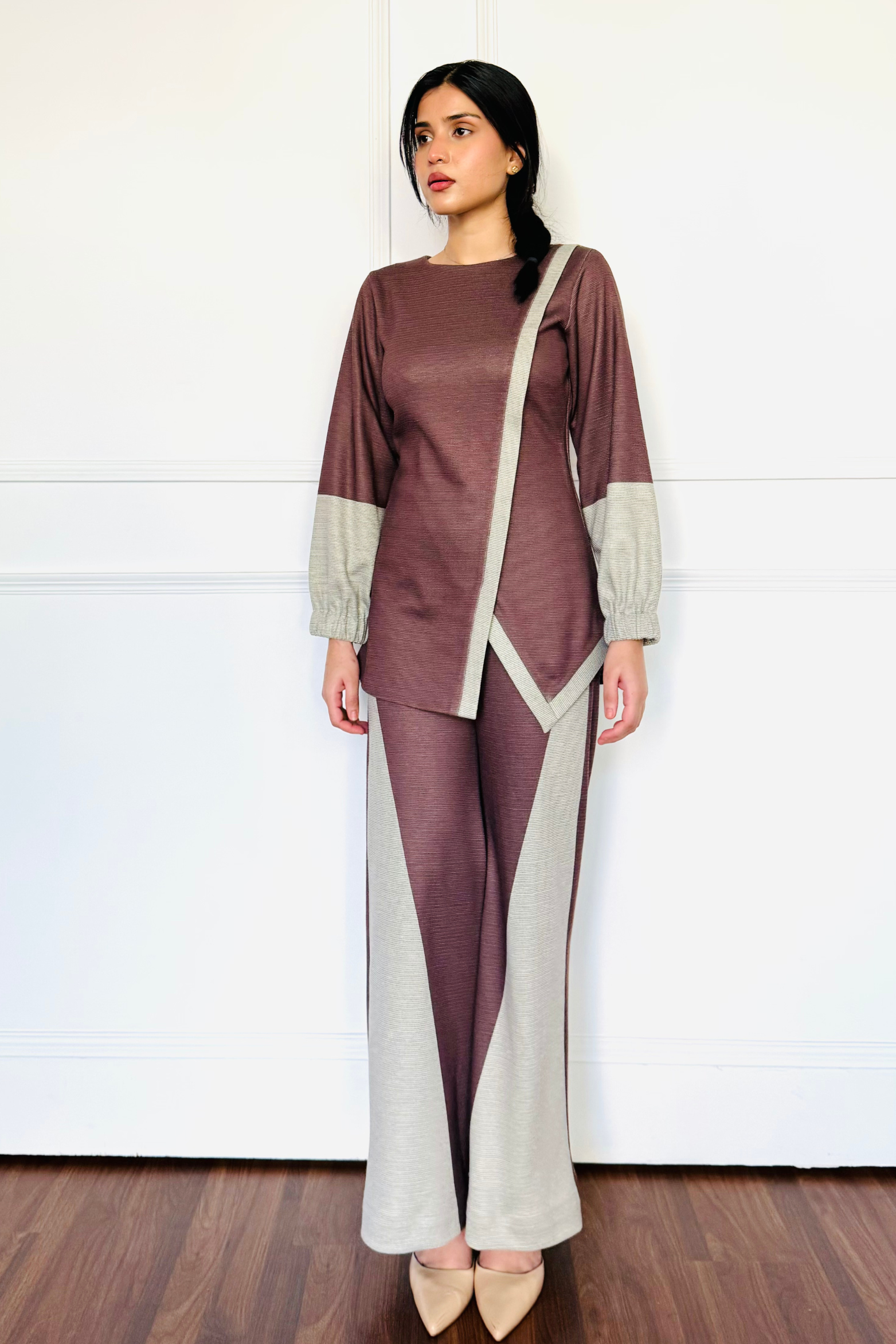 Dual Tone Woollen Co-ord Set