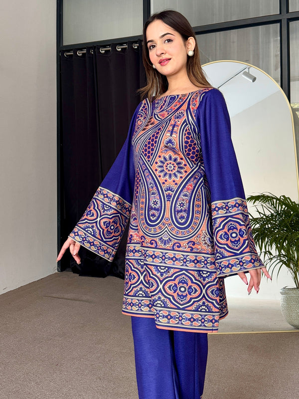 Royal Azure Woollen Kurta Set