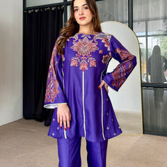 Purple Winter Pashmina Kurta Set