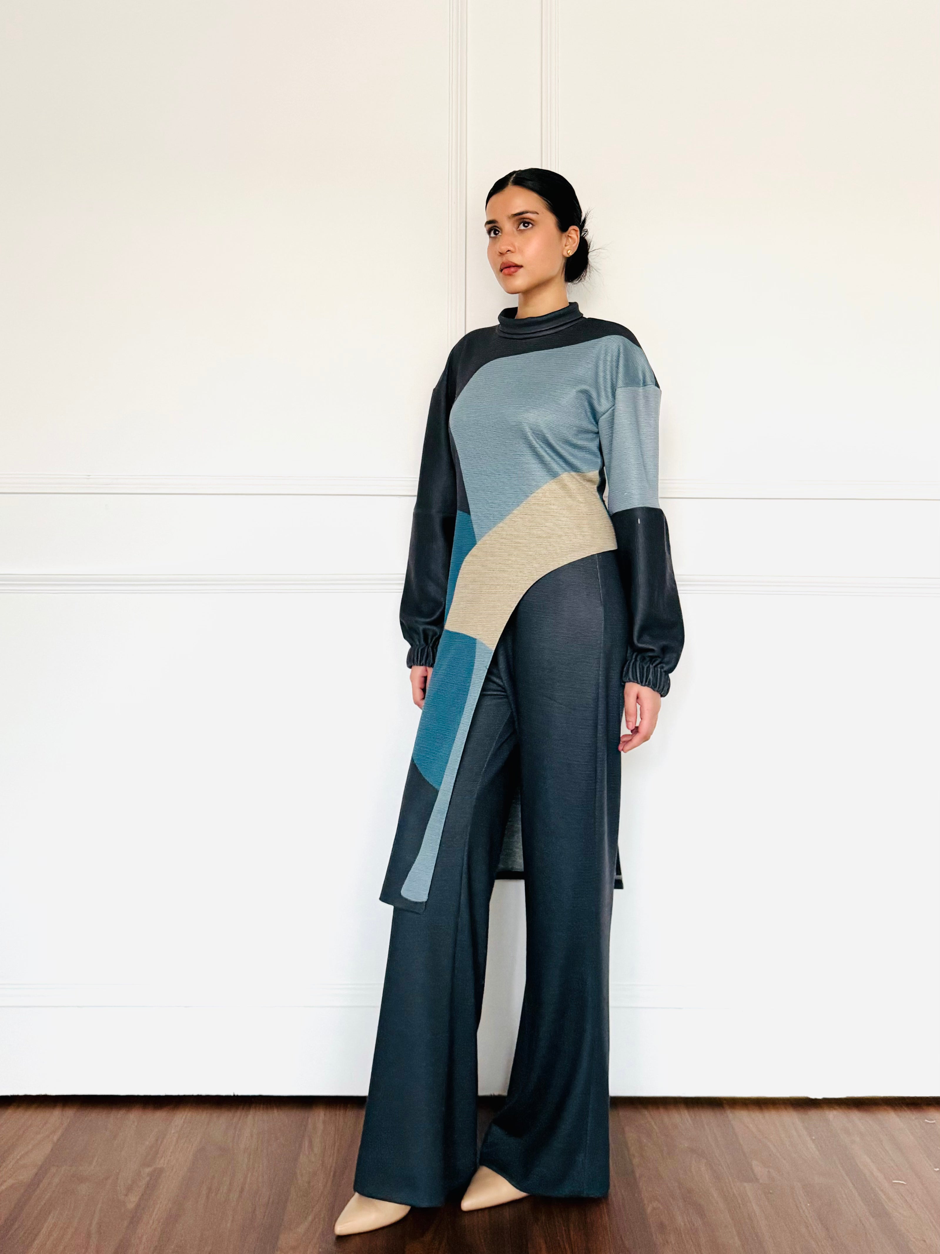 Abstract Sculpted Woollen Co-ord Set