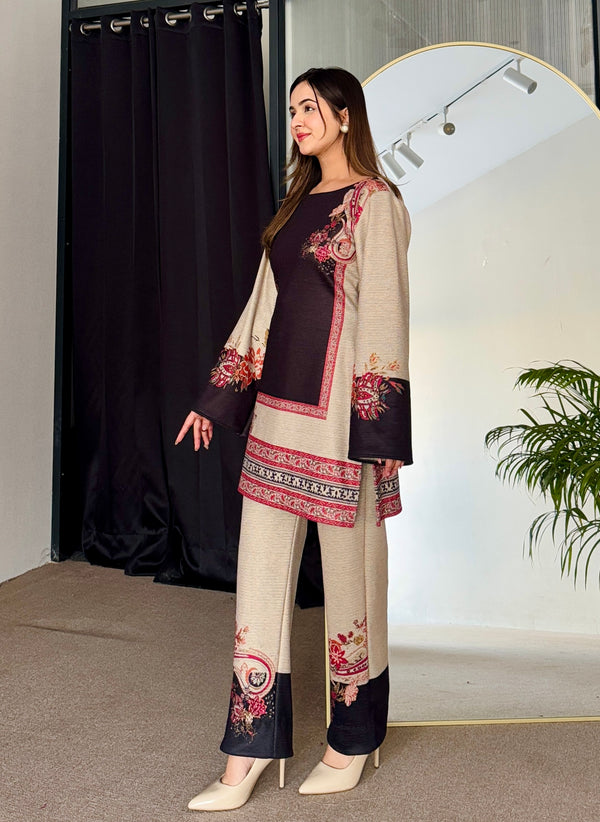 Beige Black Winter Fusion Set