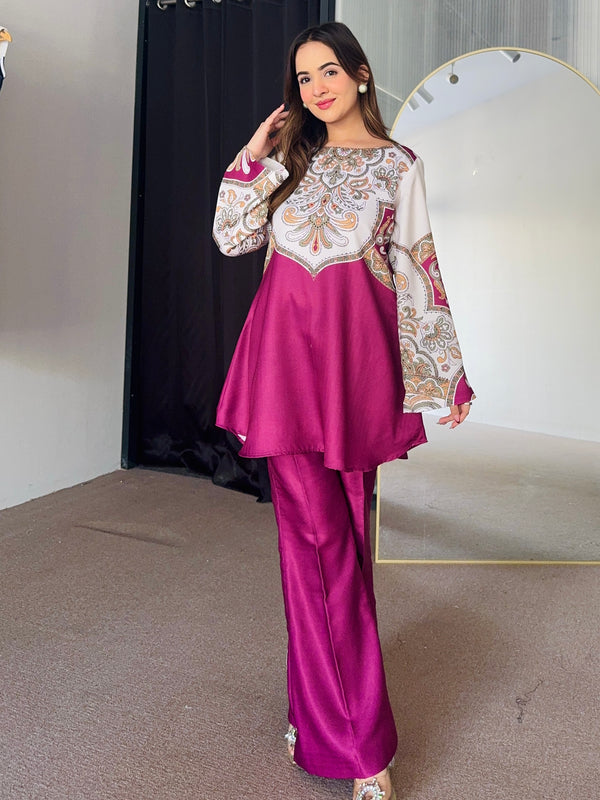 Pink Winter Kurta Set