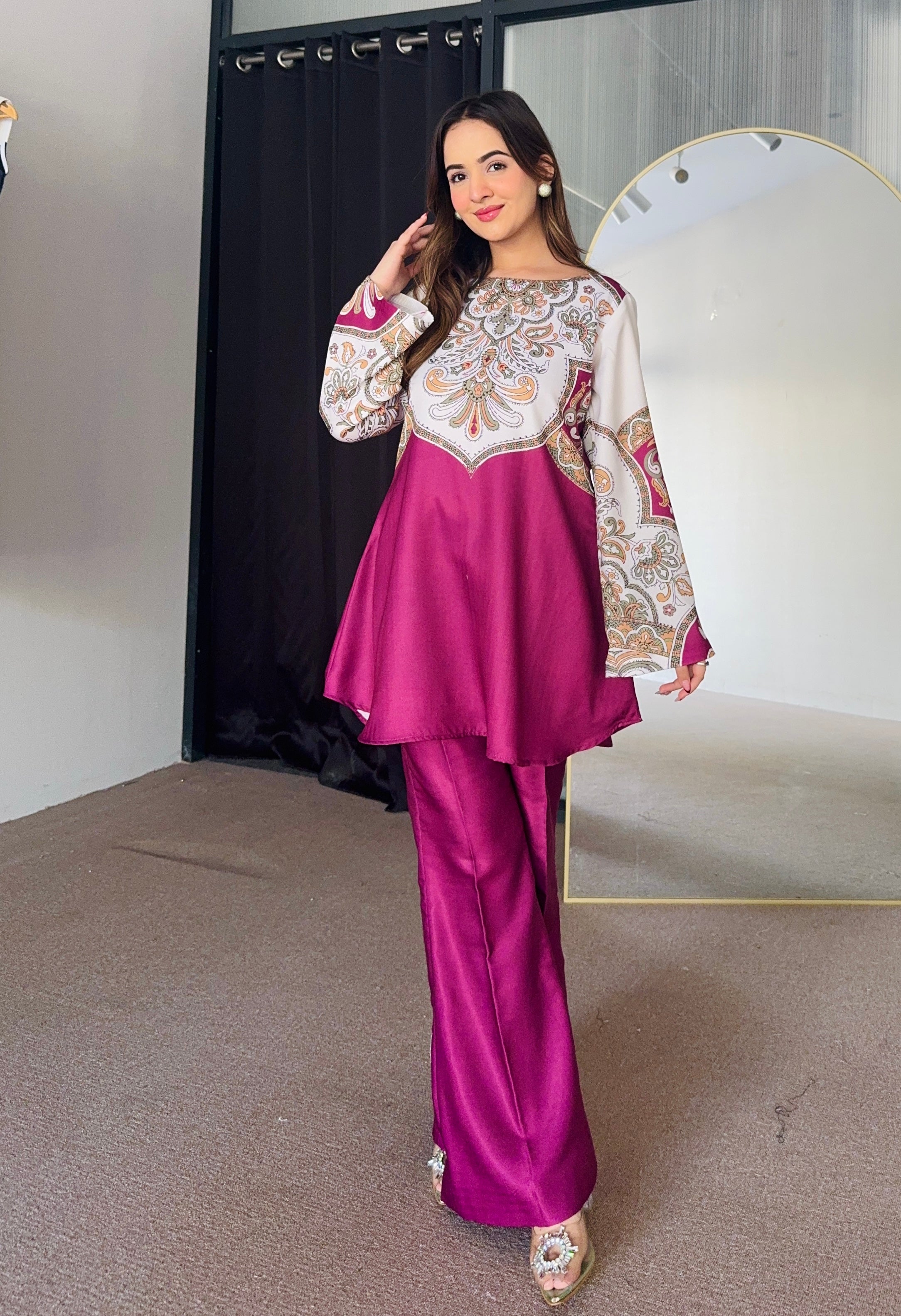 Pink Winter Kurta Set
