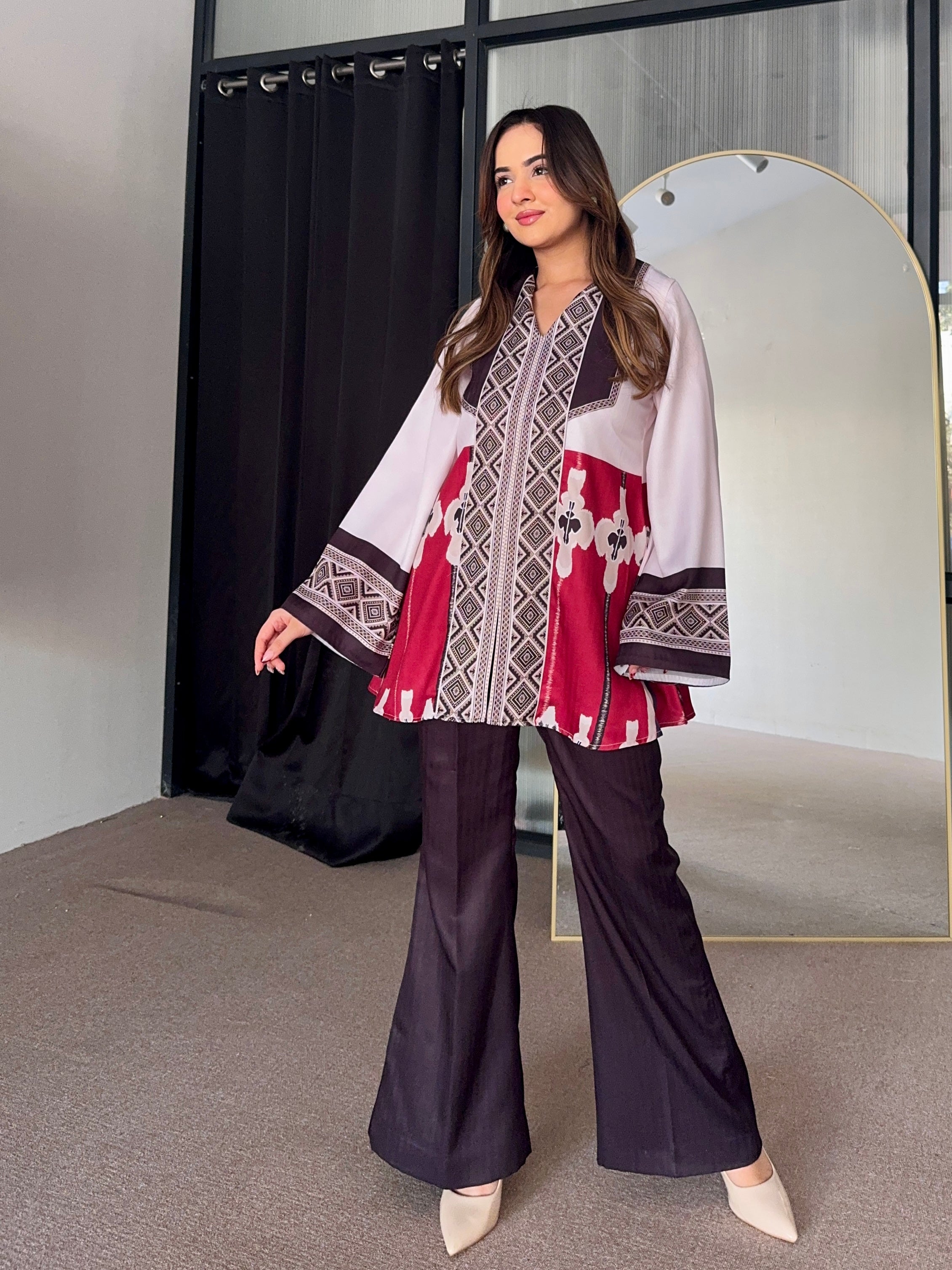 Dark Rose Winter Kurta Set