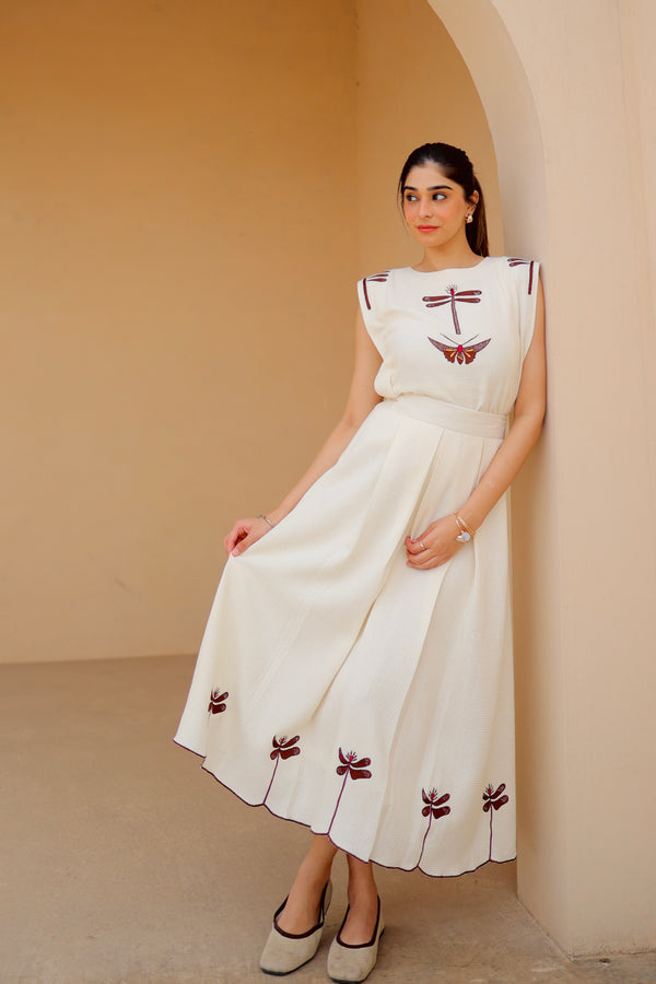 Ivory Grace Embroidered Skirt Set