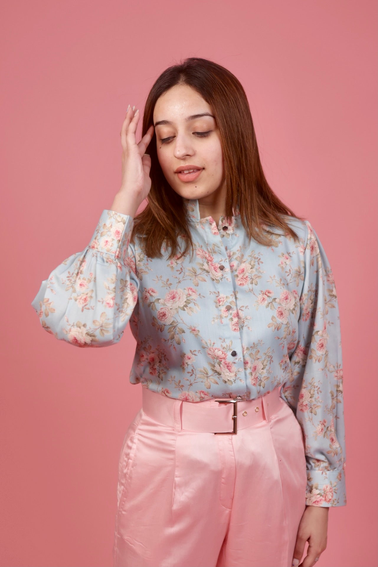 Pastel Floral Blue Shirt