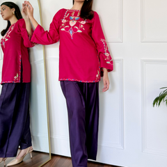 Pink & Purple Farshi Salwaar Set