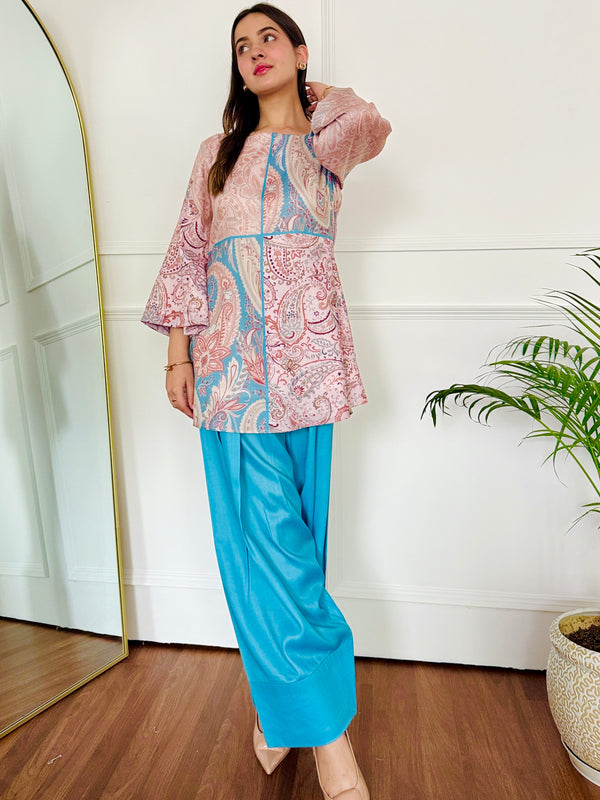 Blue Riwaz Farshi Salwar Kurta Set