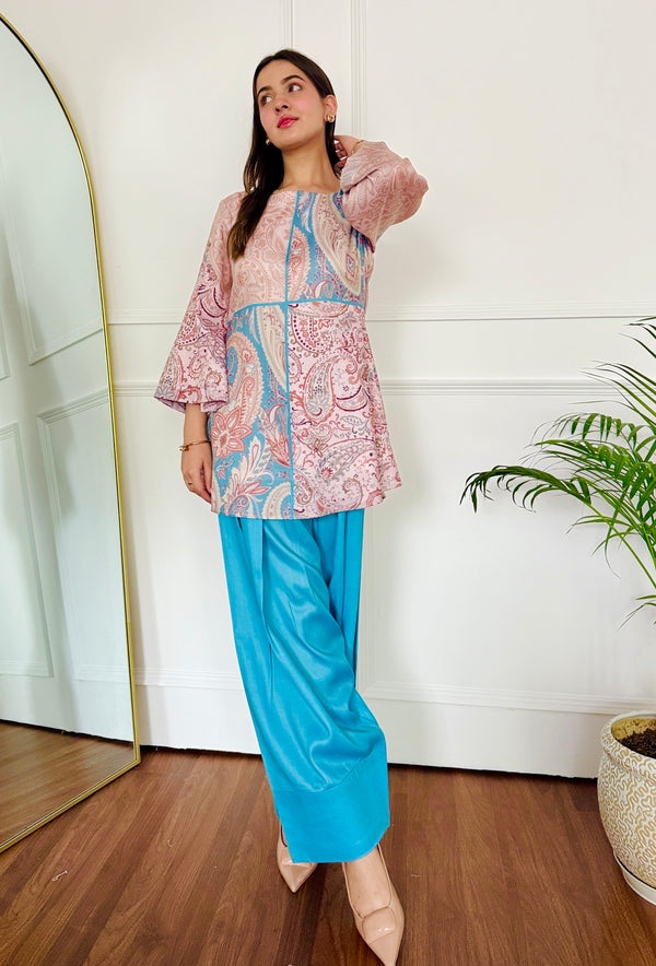 Blue Riwaz Farshi Salwar Kurta Set
