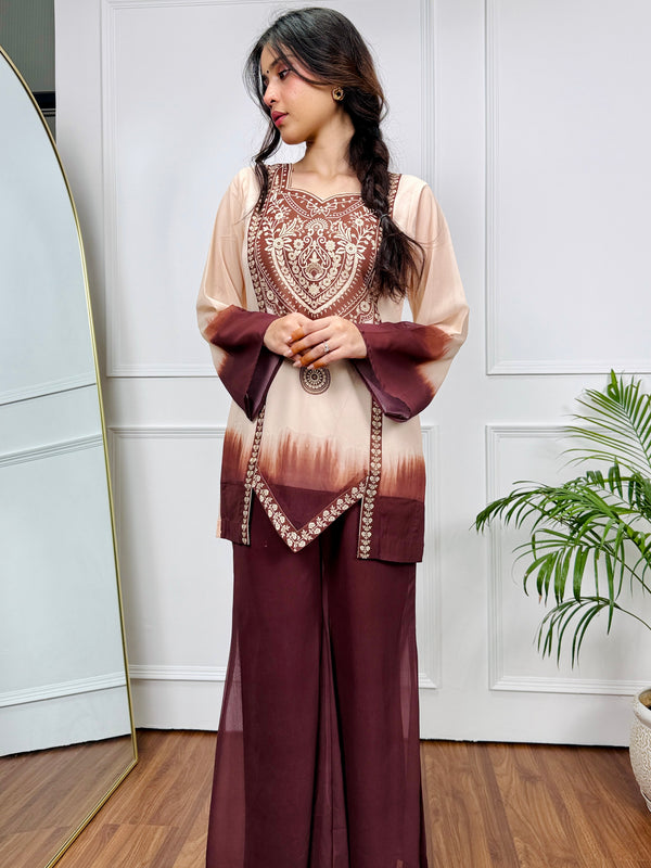 Mocha Mirage Ombre Kurta Set
