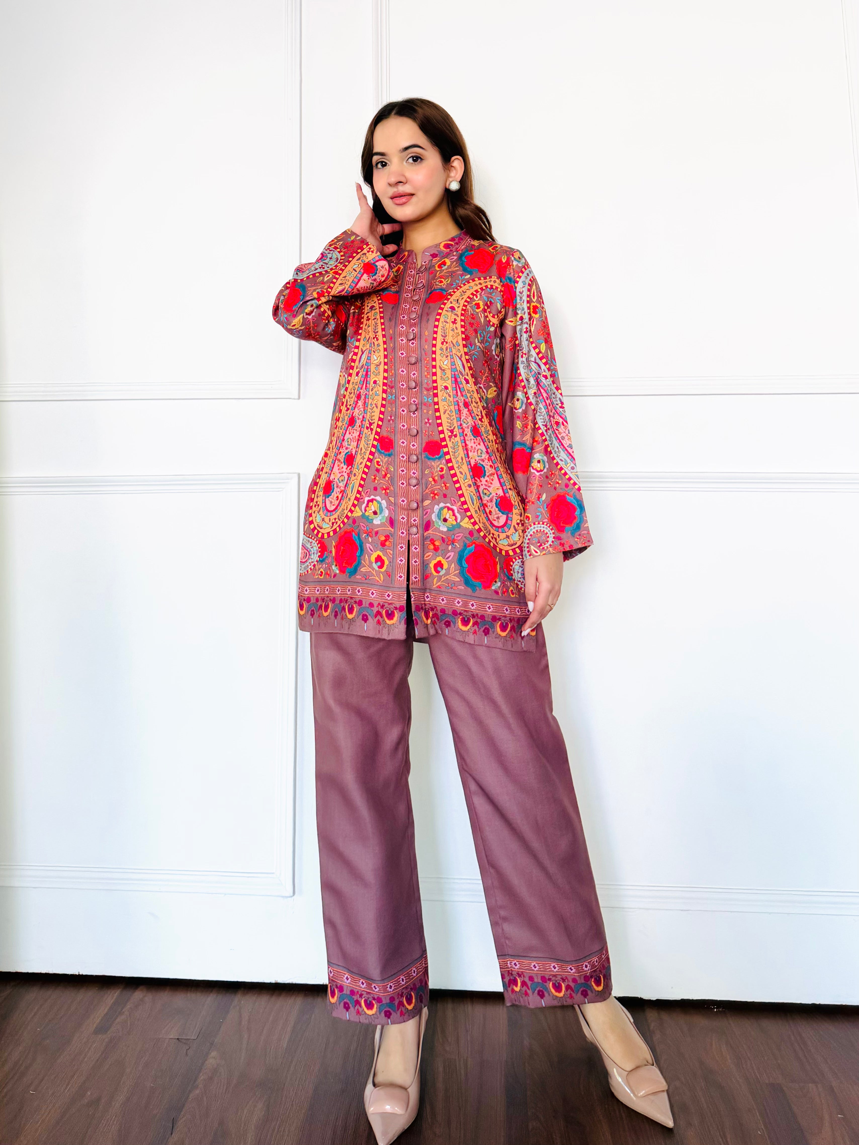 Mocha Paisley Kurta Set