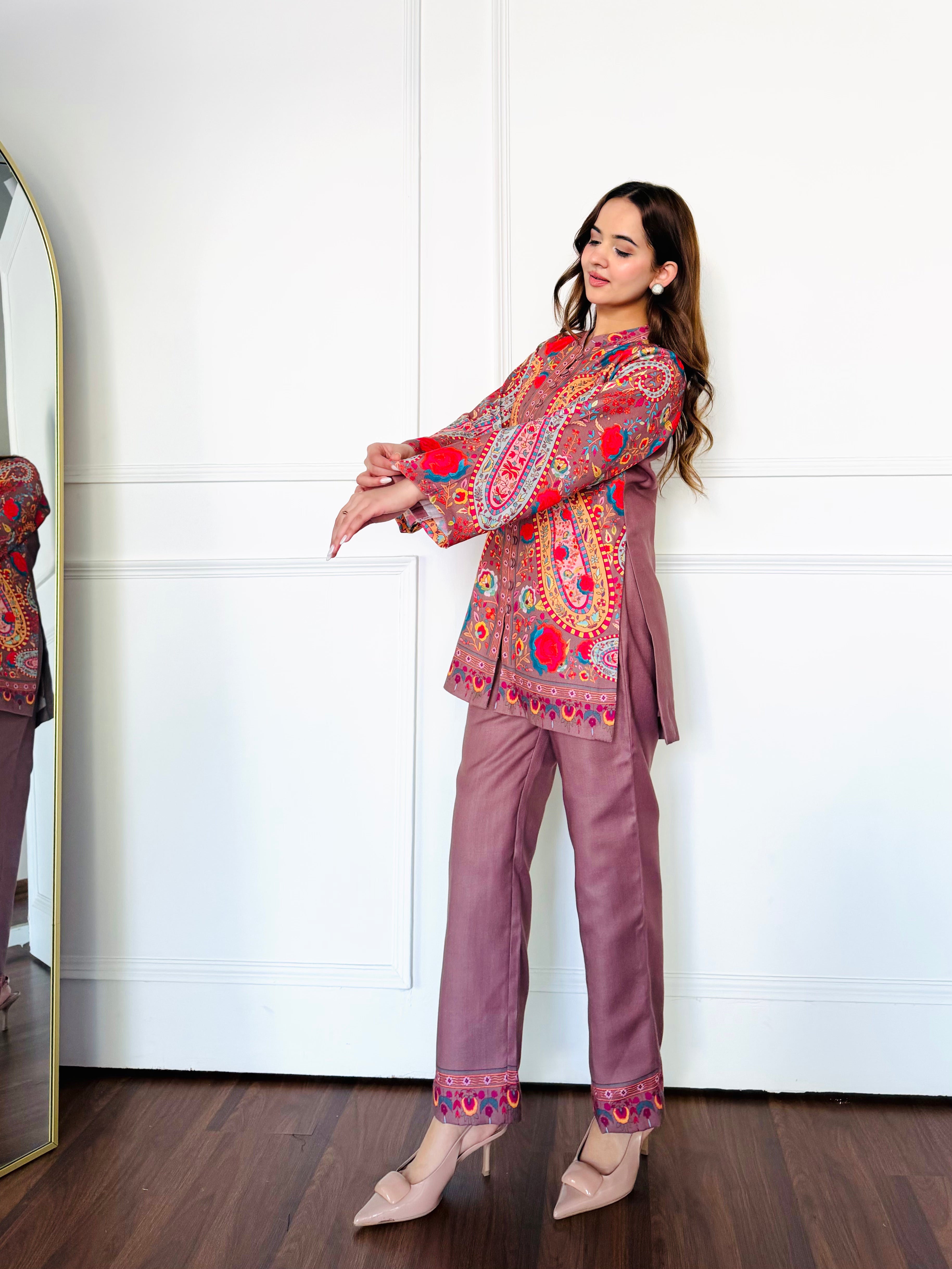 Mocha Paisley Kurta Set