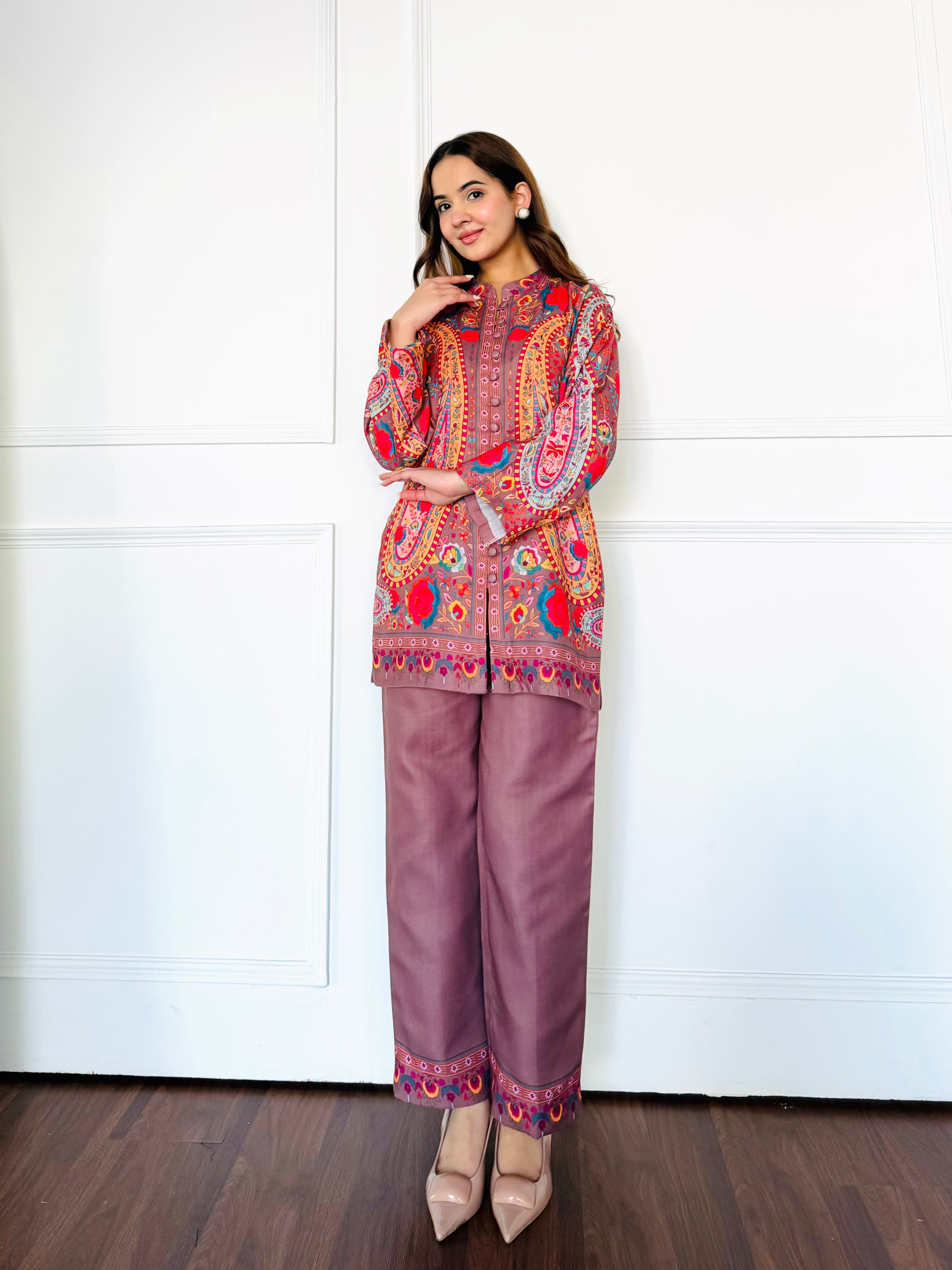 Mocha Paisley Kurta Set