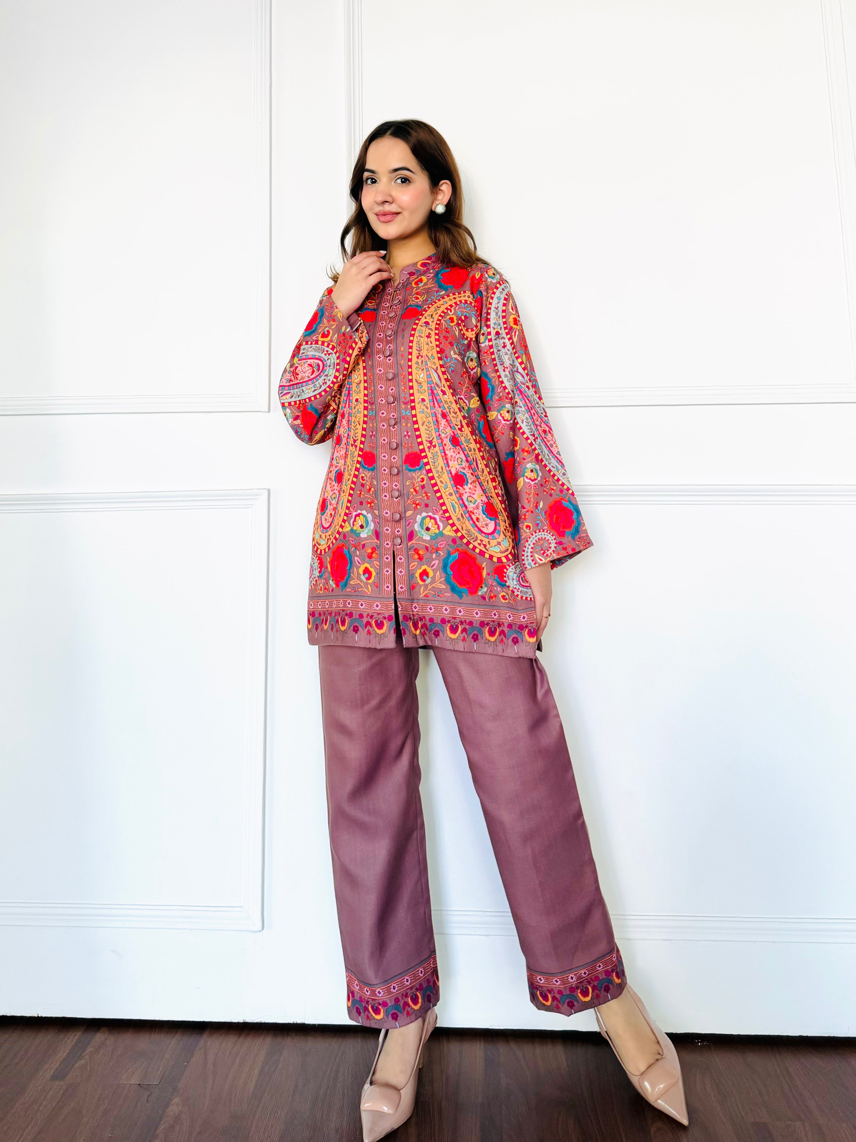 Mocha Paisley Kurta Set