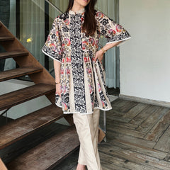 Beige Peplum Fusion Set