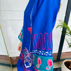 Neel Gulabi Kurta Set