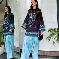 Black & Blue Farshi Salwaar Set
