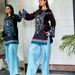 Black & Blue Farshi Salwaar Set