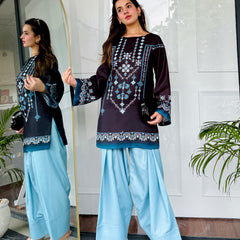 Black & Blue Farshi Salwaar Set