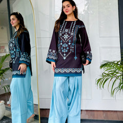 Black & Blue Farshi Salwaar Set