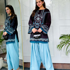 Black & Blue Farshi Salwaar Set