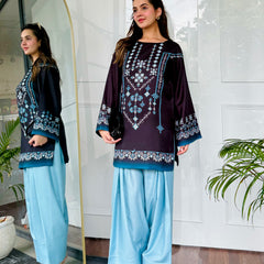 Black & Blue Farshi Salwaar Set