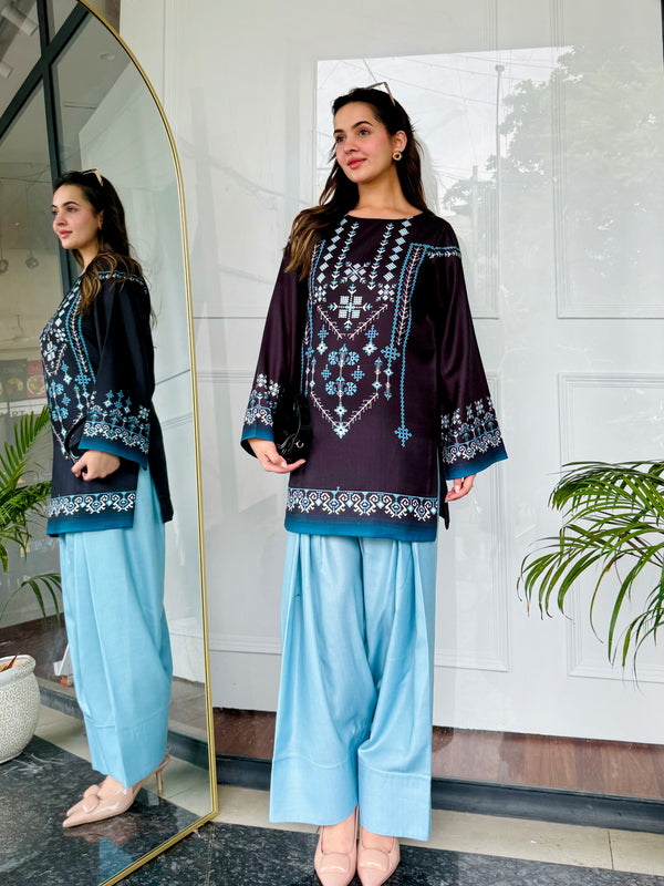 Black & Blue Farshi Salwaar Set